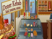 Döner Kebab : salade, tomates, oignons Online Cooking Games on taptohit.com