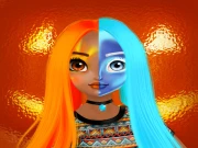 Princess Halloween Makeup HalfFaces Tutorial Online Dress-up Games on taptohit.com